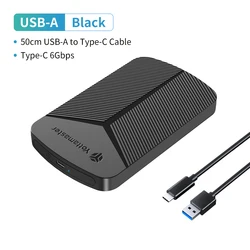 Yottamaster High-Speed External Hard Drive Enclosure with USB Type-C Connection (USB A to C Black)