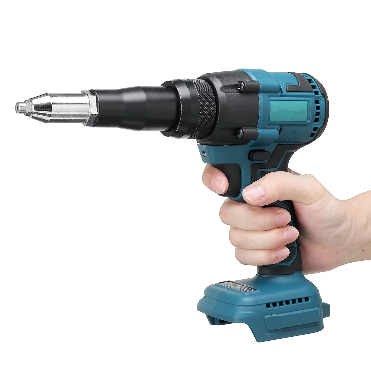 Brushless Cordless Riveter Gun Electric Rivet Nut Gun Drill Rechargeable Automatic Rivet Gun LED Light for Makita 18V Battery