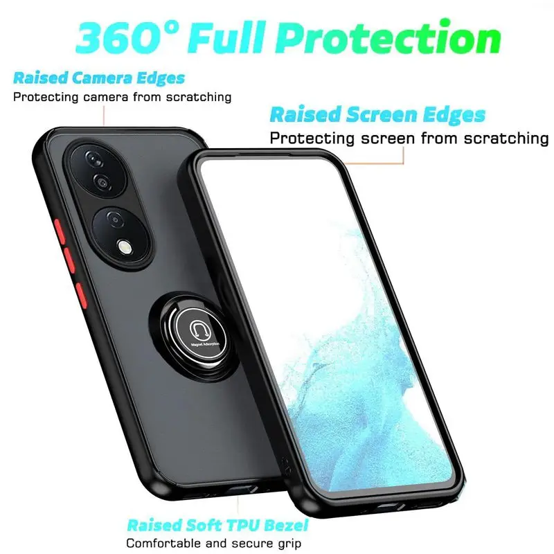Rüstungsmattengehäuse für Honor 90 Smart 70 50 Lite X8b X7b 5G X7a X6a Abdeckungsring Magnethalterständer Stoßfest Coque Fundas_voghion.com