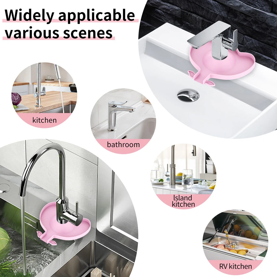 Mini Faucet Drain Mat Silicon Kitchen Sink Splash Guard Drain Pad Water Splash Catcher Mats Countertop Protector Kitchen Gadgets kitchen splatter screen,kitchen splash guard,kitchen sink pad,kitchen faucet pad