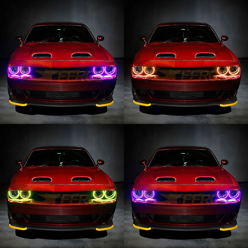 For Dodge Challenger 2015 - 2023 Multi Color RGB LED Angel Eyes