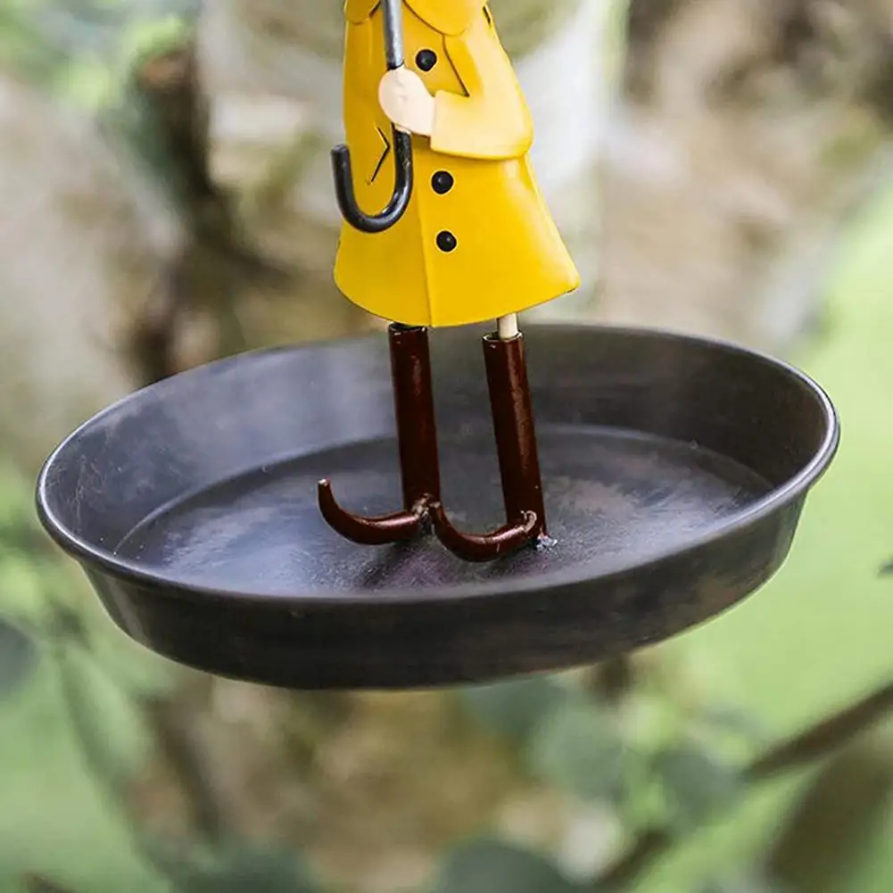 Bird Feeder Umbrella Girl Design Hanging Bird Feeder Set With Metal Chain Easy Cleaning Light Metal Feeders With Brush