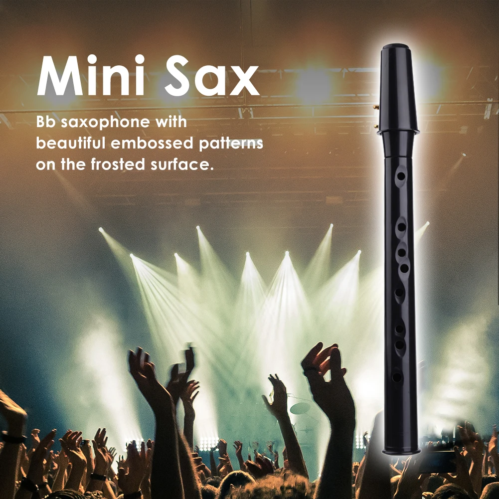 8-Hole Mini Pocket Saxophone ABS Mini Saxophone Instrument 4 Reeds Finger Charts Woodwind Musical Instruments Accessories