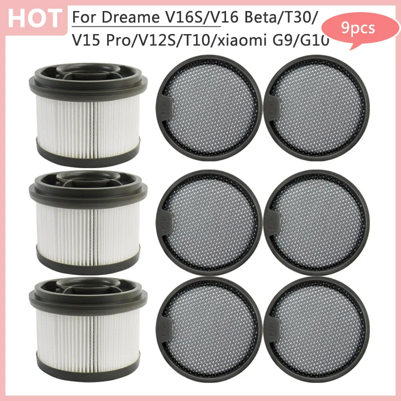Lot de 4 pré-filtres Hepa pour Dreame T10 / T20 / T30 / R10 / R10 Pro / R20 / R20 Pro pour