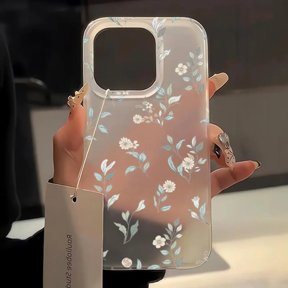 thumbnail image 1 of Funda de flores de lujo para iPhone 15 Pro Max Fundas para iPhone 11 14 Pro Max 12 13 Mini 16 Plus Fundas protectoras suaves mate Funda, 1 of 5