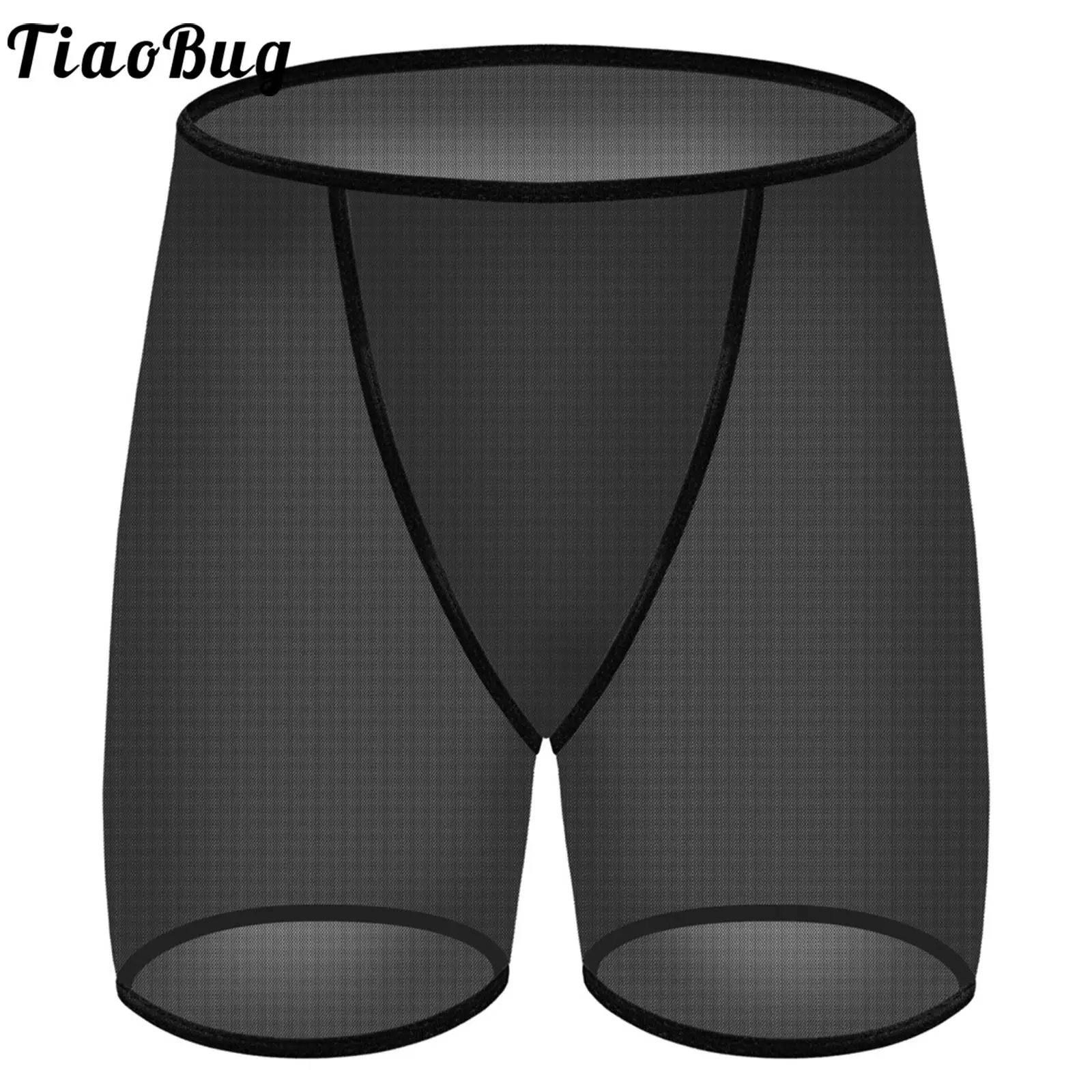 

Men's Adult See Through Mesh Trunks Swimming Underwear Tight Boxer Briefs Breathable Lingerie Shorts for Clubwear Nightwear
