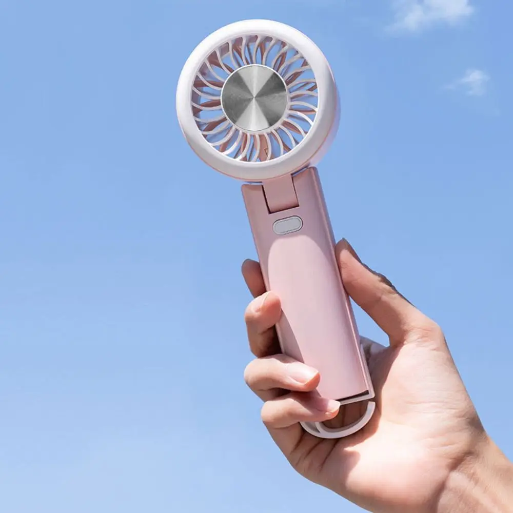 고속 미니 전기 선풍기 USB 충전식 접이식 디자인 터보 팬 충격 흡수 카라비너 목걸이형 선풍기