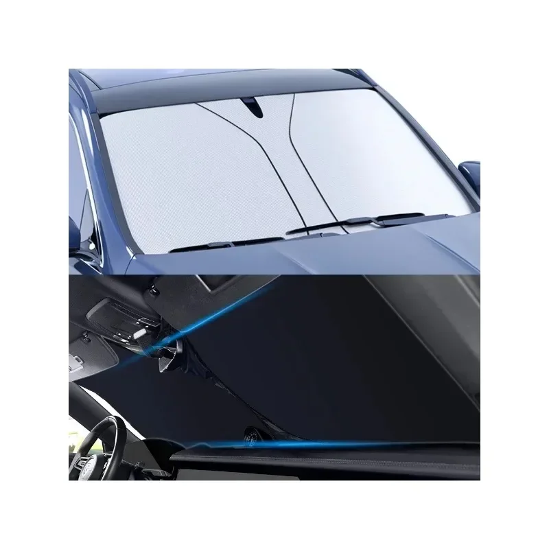 Trapezoidal Umbrella Style Car Front Window Sunshade-Anti-UV Sun Protection for Most Cars