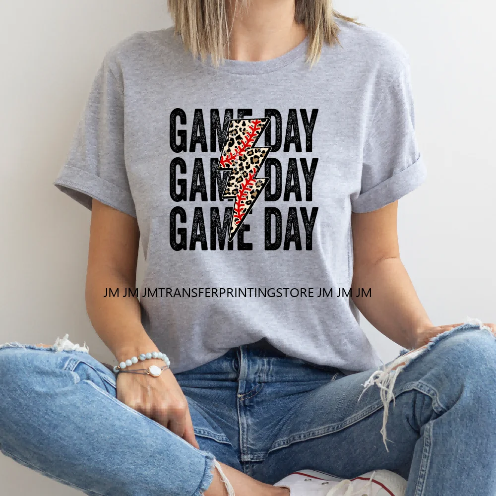 Various Sport Ball Game Day Mom Lightning Print Colorful Letter Decals Iron On DTF Transfers Stickers Ready To Press For Clothes