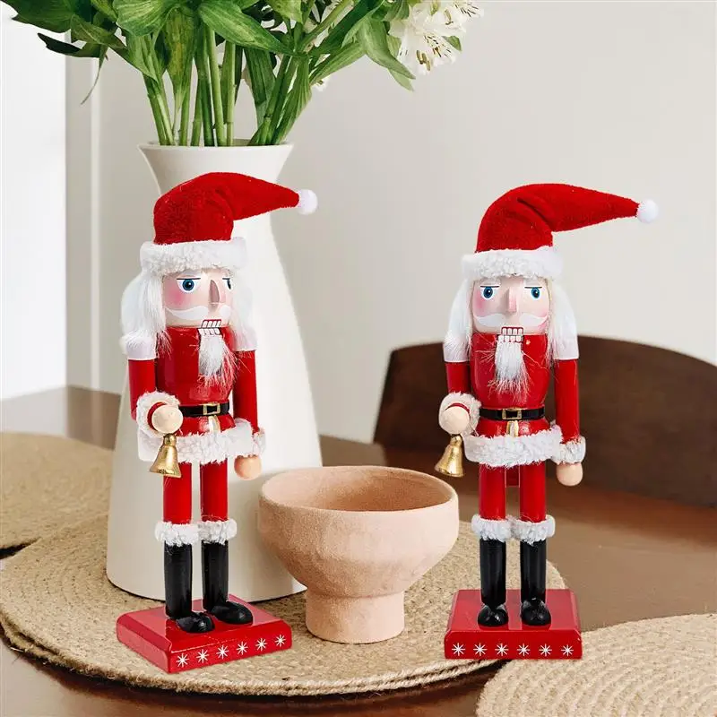 Nutcracker Christmas Soldier Ornament Centerpieces Bookshelf Tabletop Soldiers Xmas Figure Table Walnut Holiday Statue Wooden