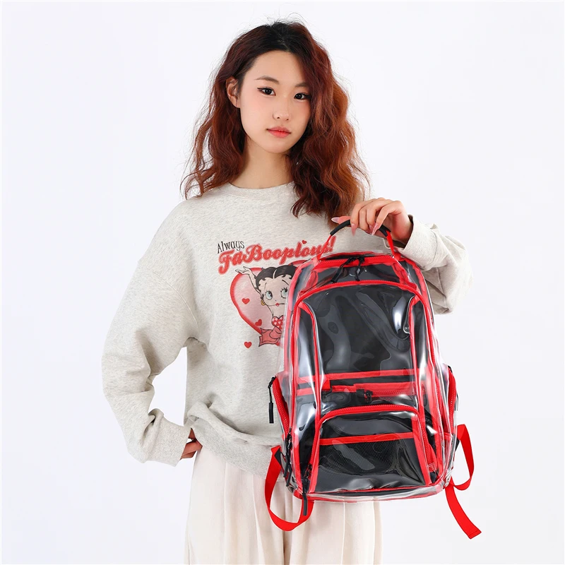 Zaino trasparente alla moda Borsa da scuola per giovani unisex 2026 Nuovo zaino leggero e versatile di alta qualità - immagine 4