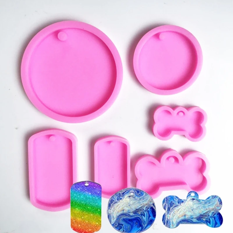 

Pet Necklace Pendant Silicone Mold Keychain Pet Dog Tag Casting Mold Handicrafts
