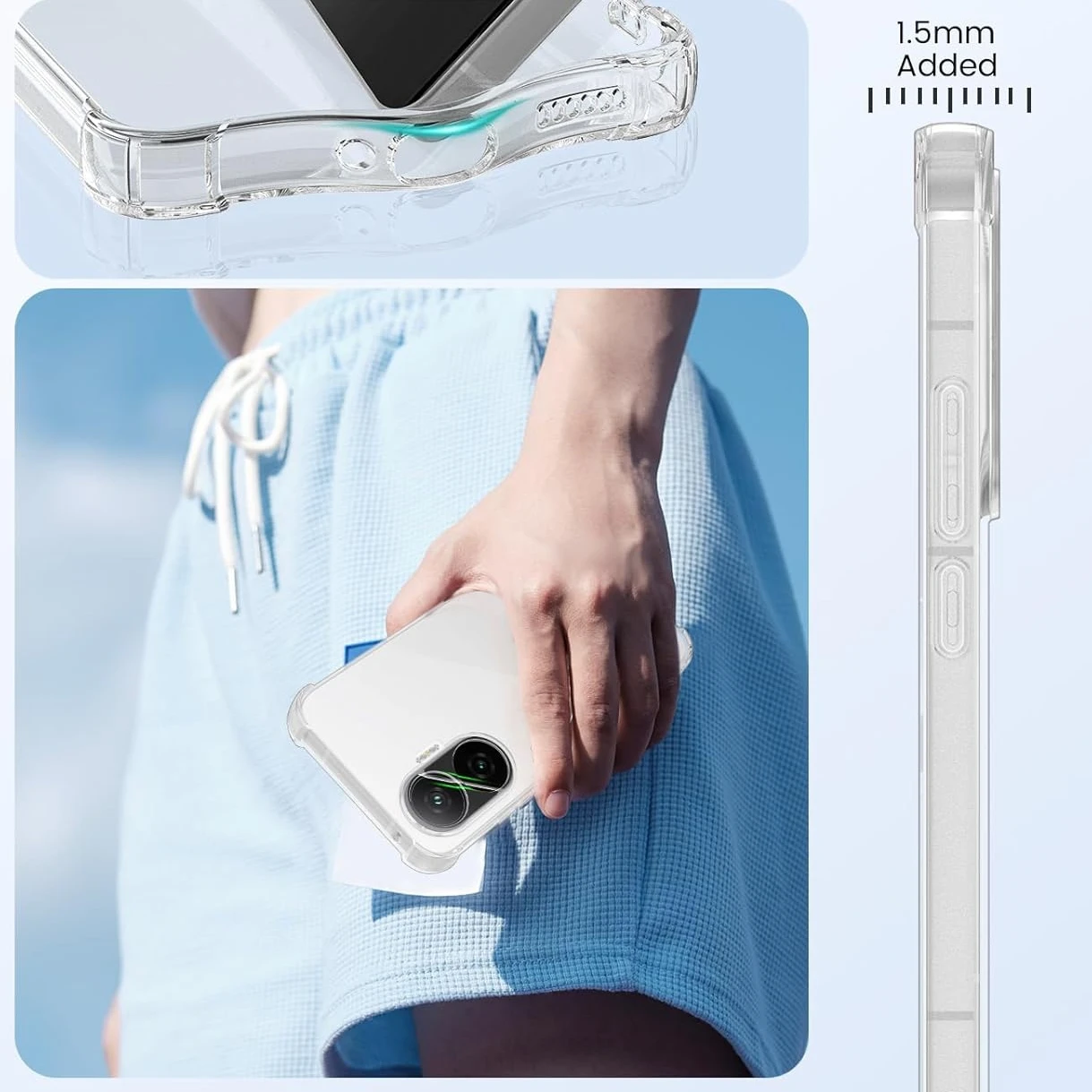 Clear Shockproof TPU Case - Four-Corner Protective Transparent Cover