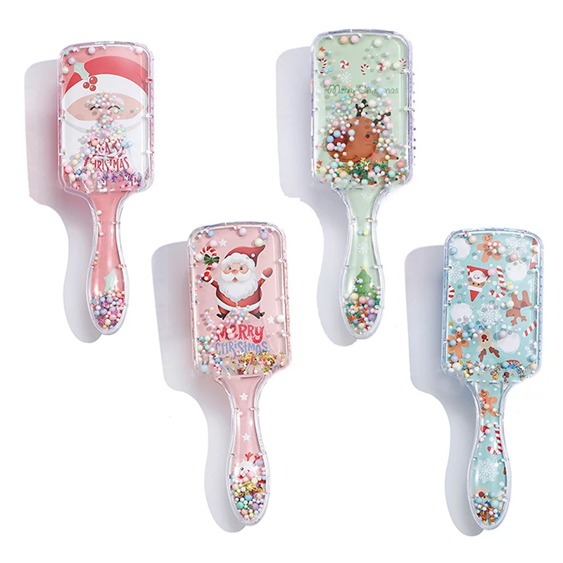 

Christmas Paddle Brush Airbag Massage Comb Plastic Curling Hair Comb For Women Hairbrush Scalp Massager