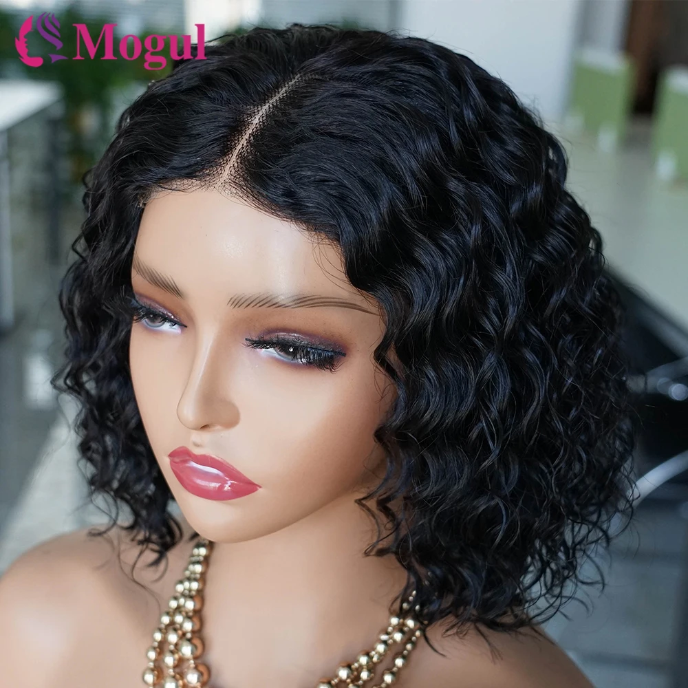 Put And Go Short Curly Bob Wig Glueless Pre-cut Lace 4x4 Closure Deep Wave Brazilian Human Hair Wig For Black Women Ready To Go human hair wig