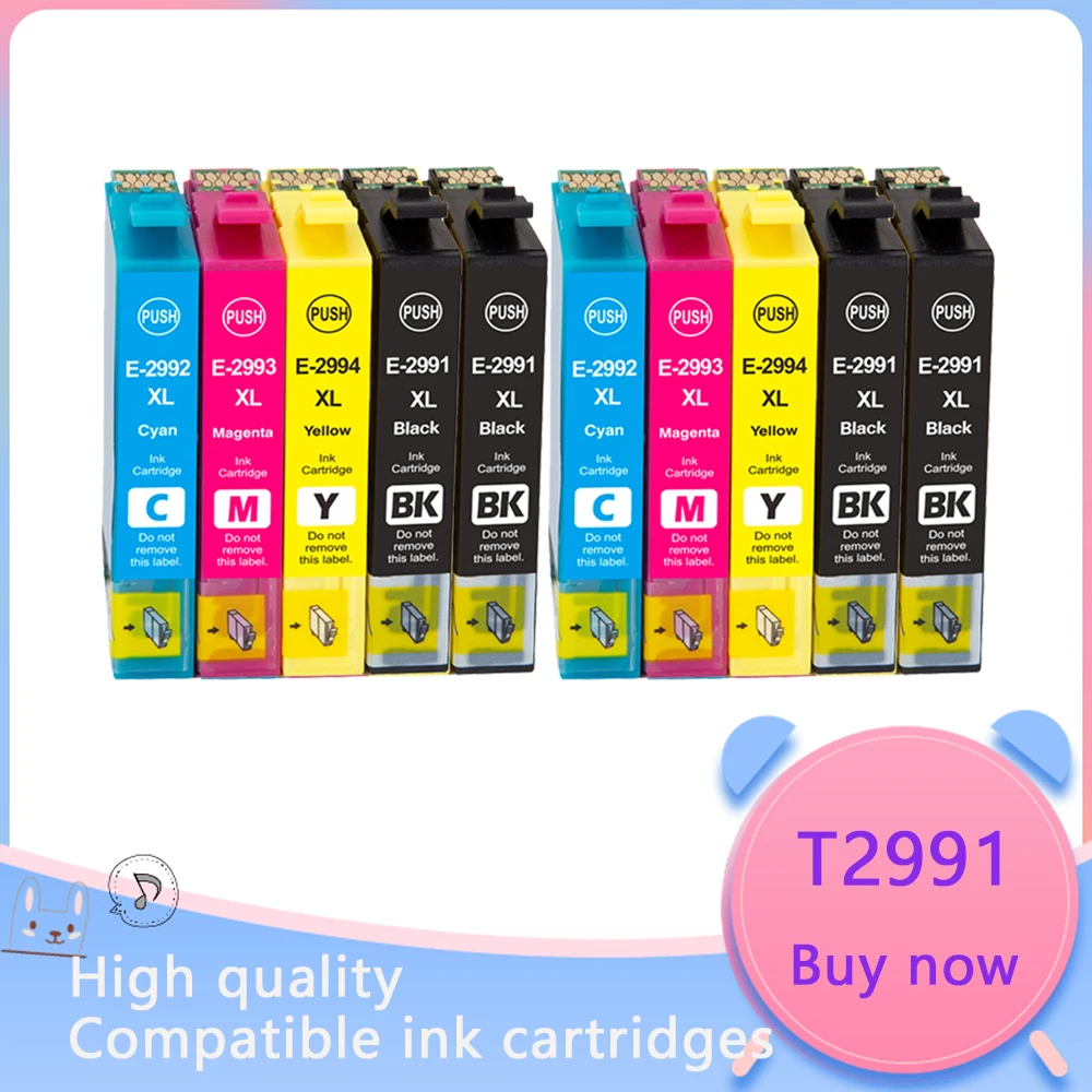 Compatível para o Cartucho de Tinta para Impressora Epson Xp255 Xp-257 Xp352 Xp-355 T2991 29xl Xp452 Xp-455 xp 255 257 352 355 452 Printer 10pk