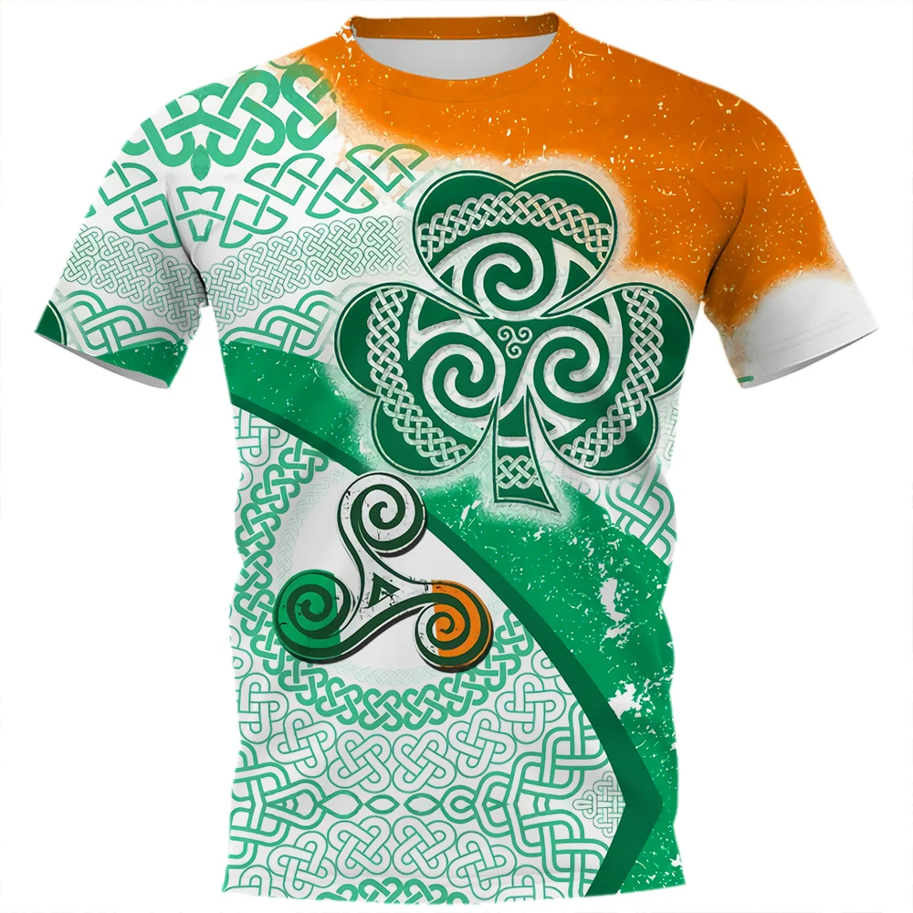 

CLOOCL Men T Shirt St. Patrick's Day 3D Pattern Printed Women Short Sleeve T-shirts Round Neck Fashion Male Tops Female Clothing