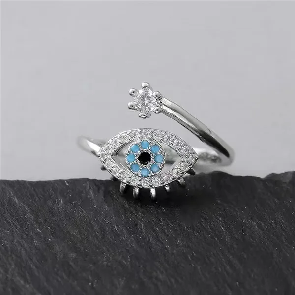 Finger Rings Fashion Rings Fashion Ring Couple Rings Stainless Steel Rings Metal Rings Silver Plated Evil Eye Rings for Women Stainless Steel Turkish Lucky Demon Eye Couple Ring Vintage Emo Jewelry Anillos Mujer