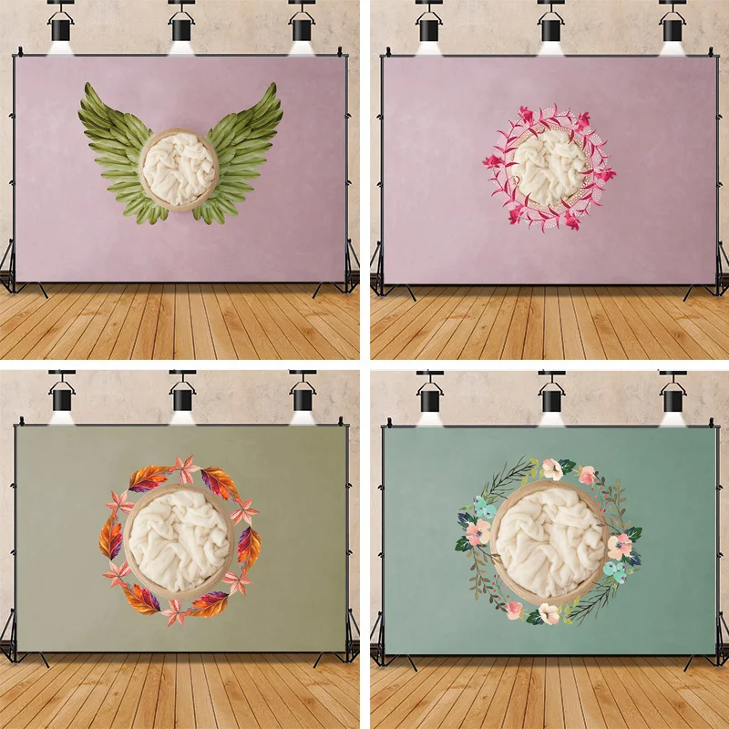

SHUOZHIKE Neonatal Portrait Photography Background Flowers Swing Birthday Art Background Baby Photo Gallery Props WET-01