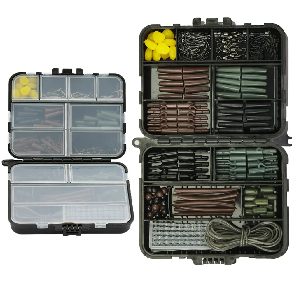 Kit Pêche Carpe 173 Pièces YUANGANG - Avec Bas De Ligne, Hameçons, Appâts - Boîte Compartimentée