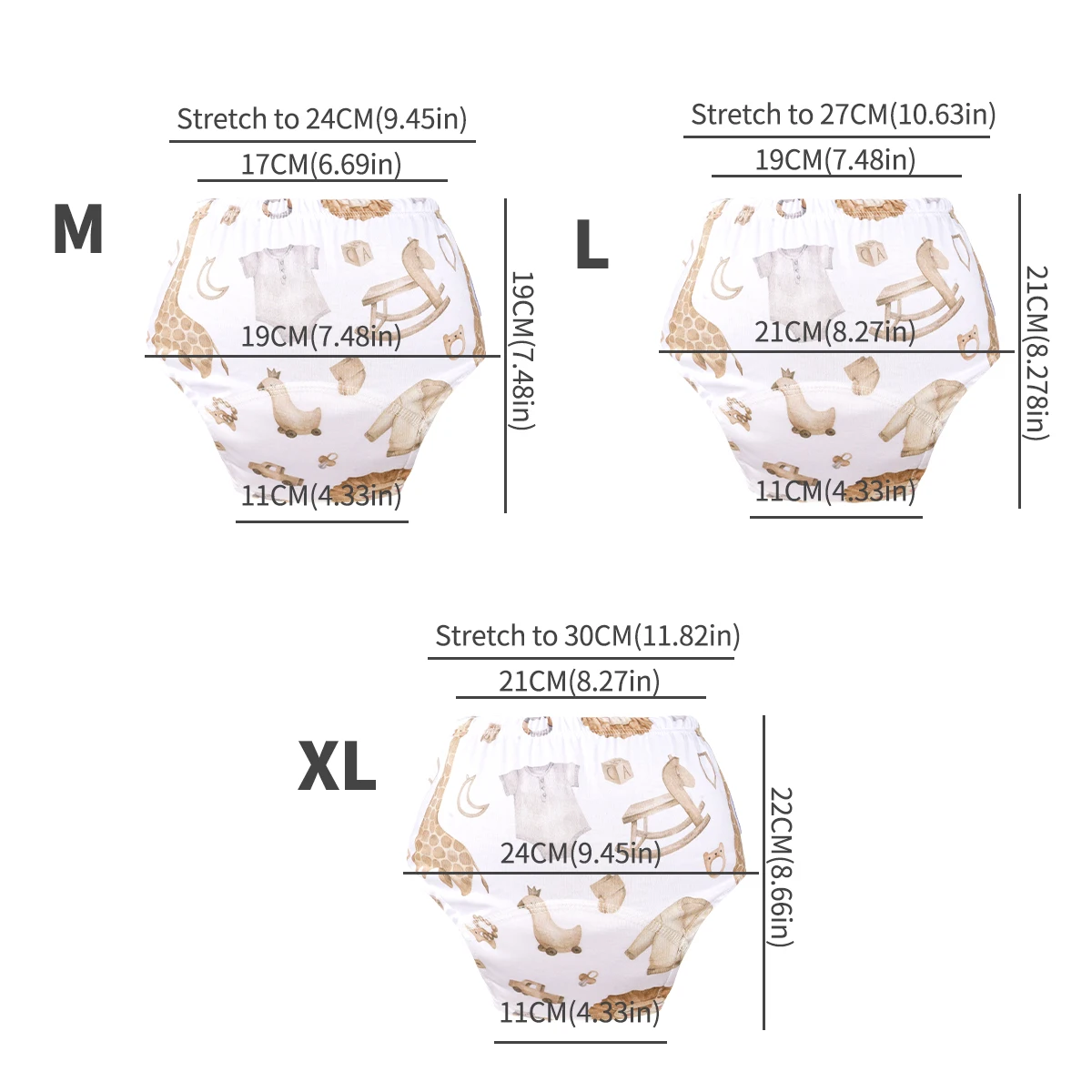 Happyflute 2Piece/Set Animal Print Baby Polyester Suede Cloth Inner Trainning Pants Children Breathable Washable Diaper Pants
