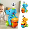 Drumming Elephant Toy, Music Light Drumming Toy Car Elephant Cute Car Toy Small Interactive Games Toys Parent Child L5D1 1