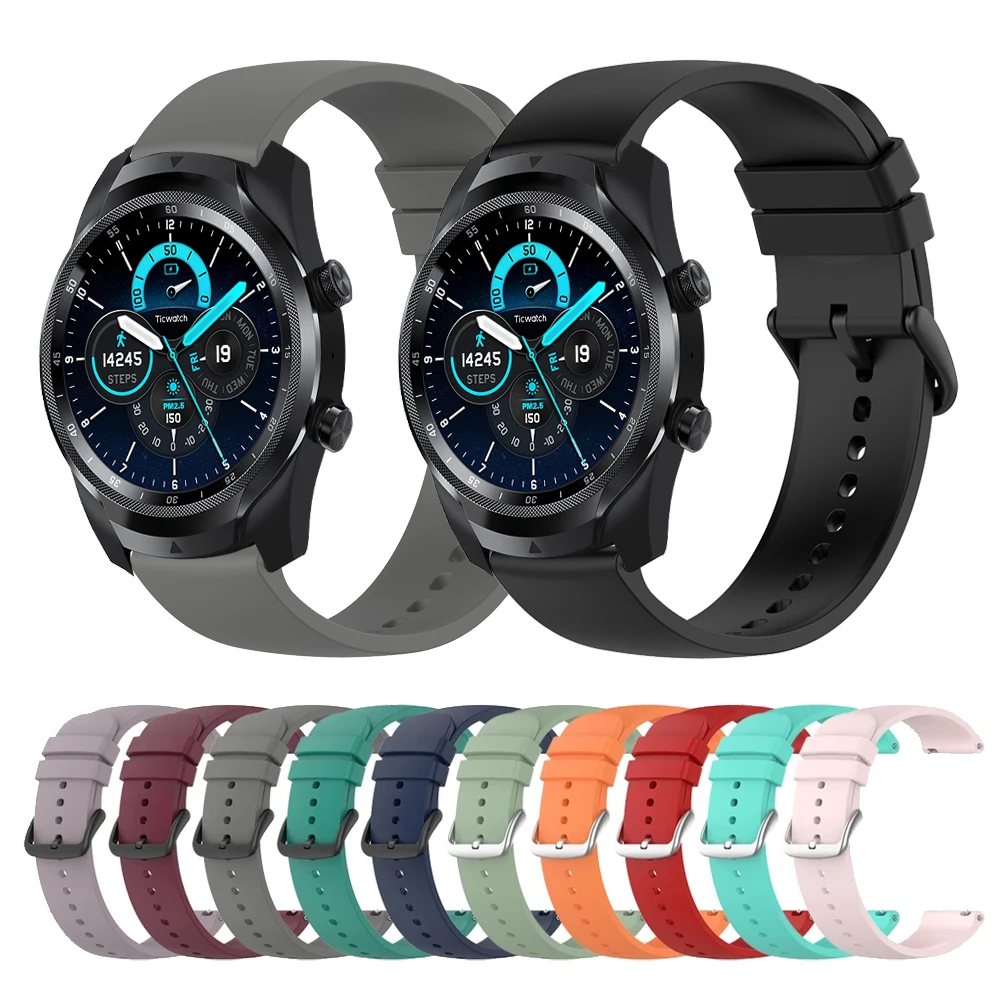 

Silicone Sports Strap For TicWatch Pro 2021/Pro 3 GPS/GTX Wristband E3/GTH Replacemen Bracelet Watch bands