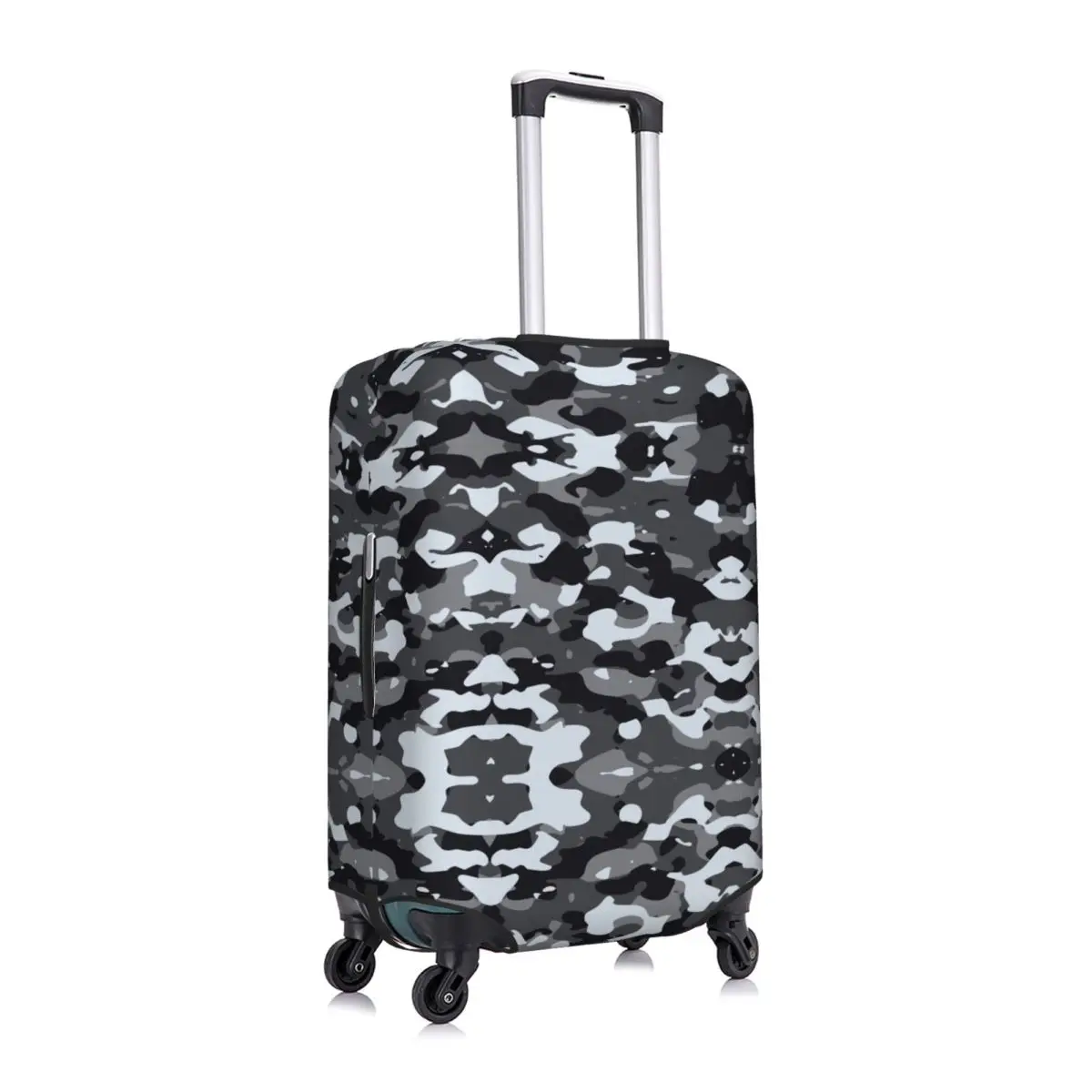 Custom Black Modern Military Camouflage Camo Style Luggage Cover Elastic Travel Suitcase Protective Covers Suit For 18-32 inch 2
