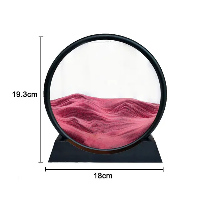 3D Quicksand Decor Picture Round Glass Moving Sand Art In Motion Display Flowing Sand Frame For Home Decor Hourglass Painting 