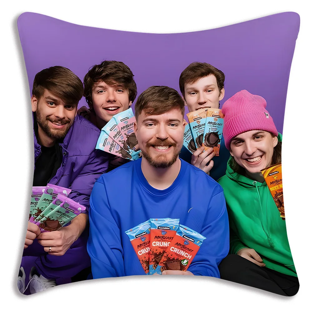 Mr Gaming Beast Game Square Pillow Covers Cartoon Sofa Decorative Home Double-sided Printing Short Plush Cute Cushion Cover 5