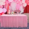 Disposable Table Skirt & Tablecloth Plastic Table Cover Decoration Birthday Party Wedding Festival Round Rectangular Tables 3