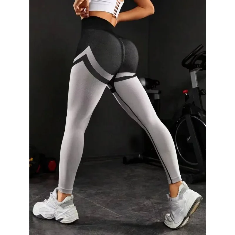 Seamless Striped High Waist Sculpting Workout Leggings main image 0
