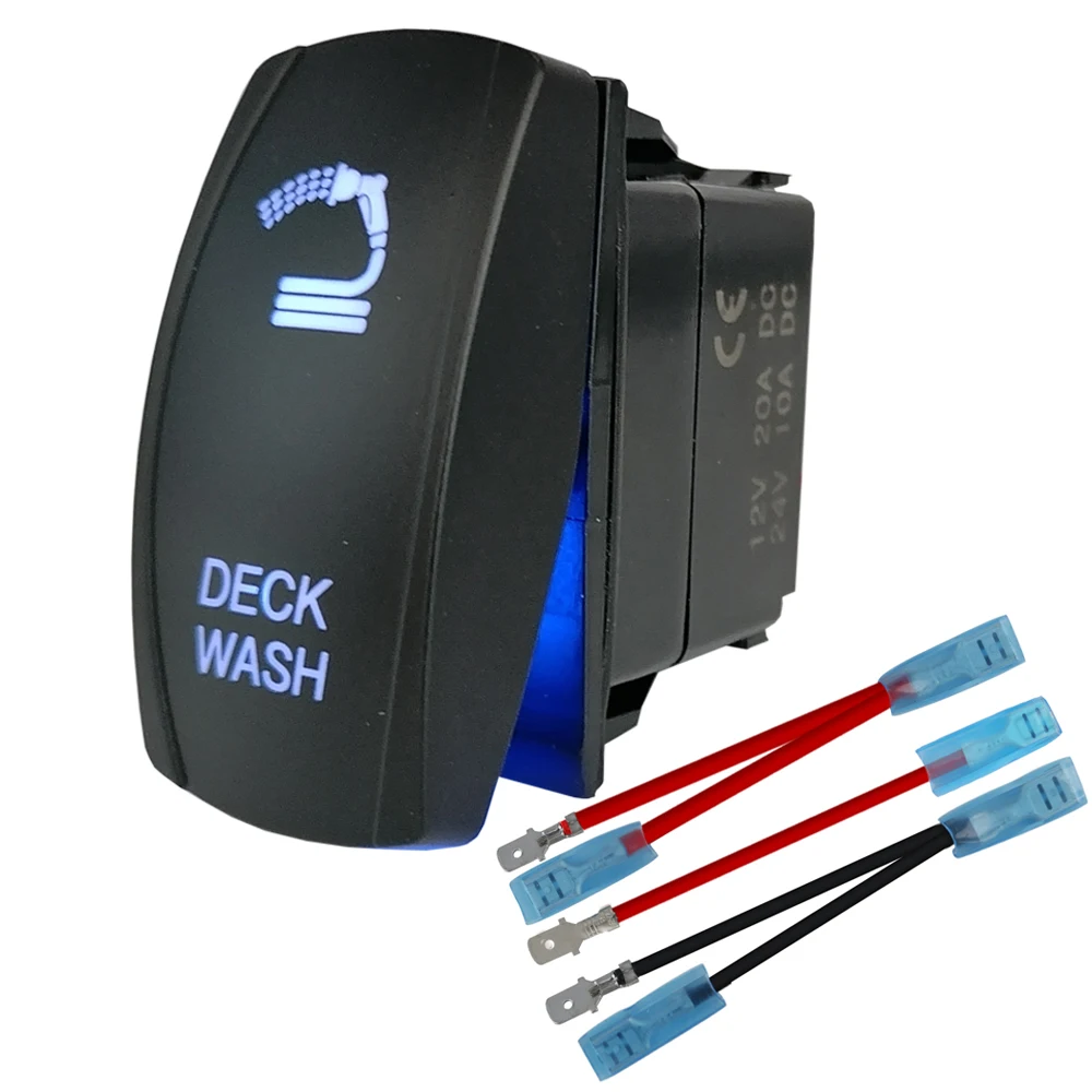 12V 24V Deck Wash Rocker Toggle Switch Waterproof 5 Pin ON Off Switches For Marine Boat Auto with Connector Wire