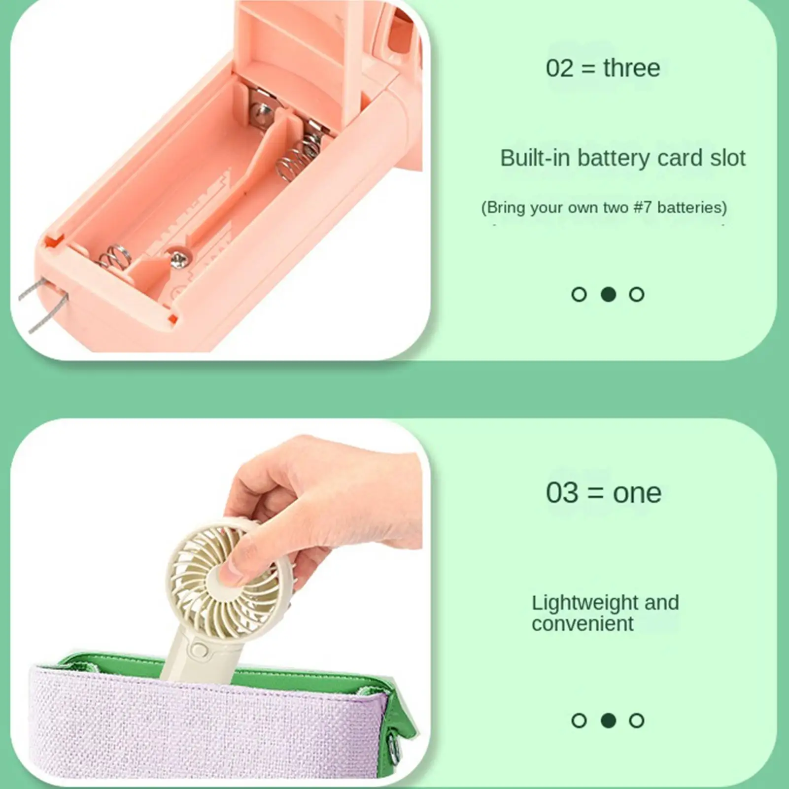 Portable Rechargeable Quiet Mini Fan for Travel and Outdoor Use