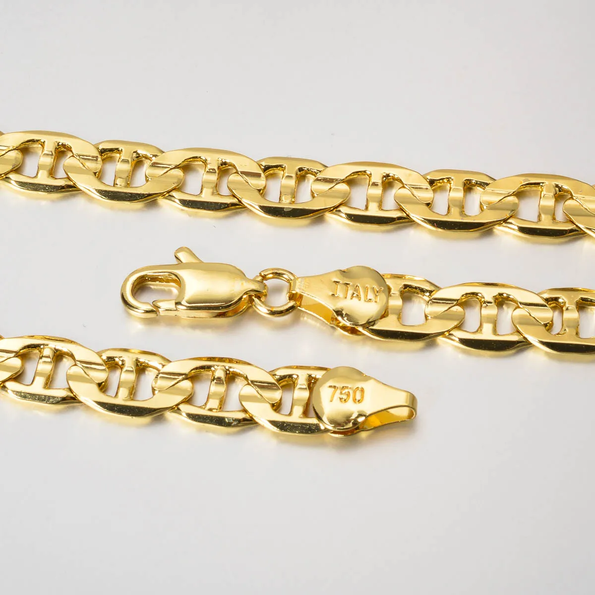 Punk Thick Chain Necklace Gifts Trendy Luxury Italy 750 18k Gold