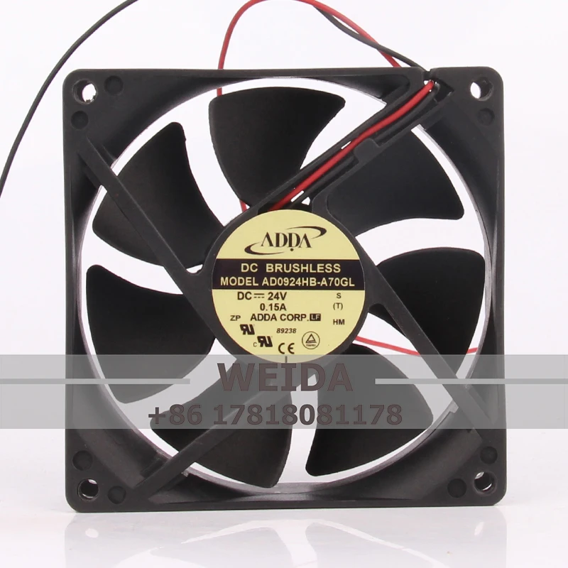 

AD0924HB-A70GL Case Cooling Fan for ADDA DC24V 0.15A EC AC 9CM 92X92X25mm 9225 Variable Frequency Axial Flow Centrifugal Exhaust