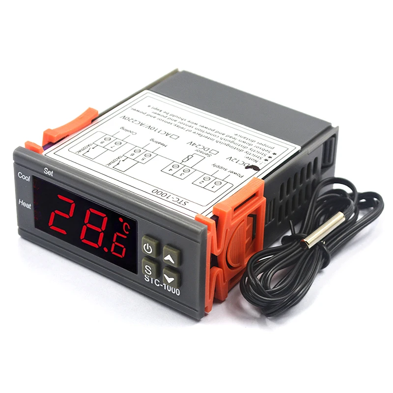 Digital Temperature Controller Digital Thermostat Thermoregulator Incubator Relay LED 10A Heating Cooling STC-1000 12V 24V 220V