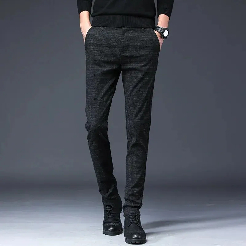 Autumn Men Casual Pants Small Flared Cotton Linen Trousers Breathable Sweat-absorbent Urban Style Men In Business Scenarios