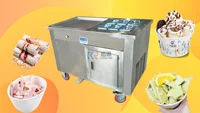 Electric Thailand Rolled Fried Ice Cream Machine Stainless Steel Fry Ice Cream Roll Making Machine Hot Sale 1