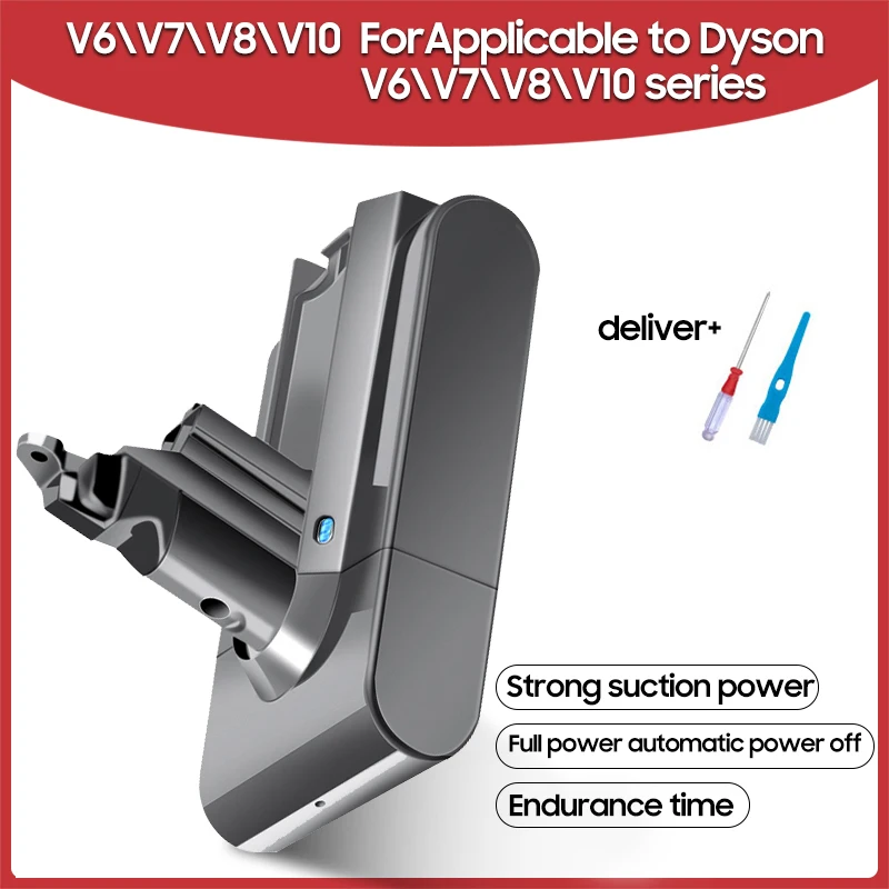 Replacement Battery For Dyson V10 V6 V7 V8 Vacuum Cleaner Battery For V10 Motorhead SV07 SV10 SV12 V8 Extra V7 Mattres DC74 DC62