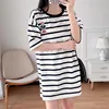 2024 Summer Maternity T Shirt Casual Breastfeeding Clothes Nursing Horizontal Zipper Lactation Top Soft Cotton Plus Size L-3XL 3