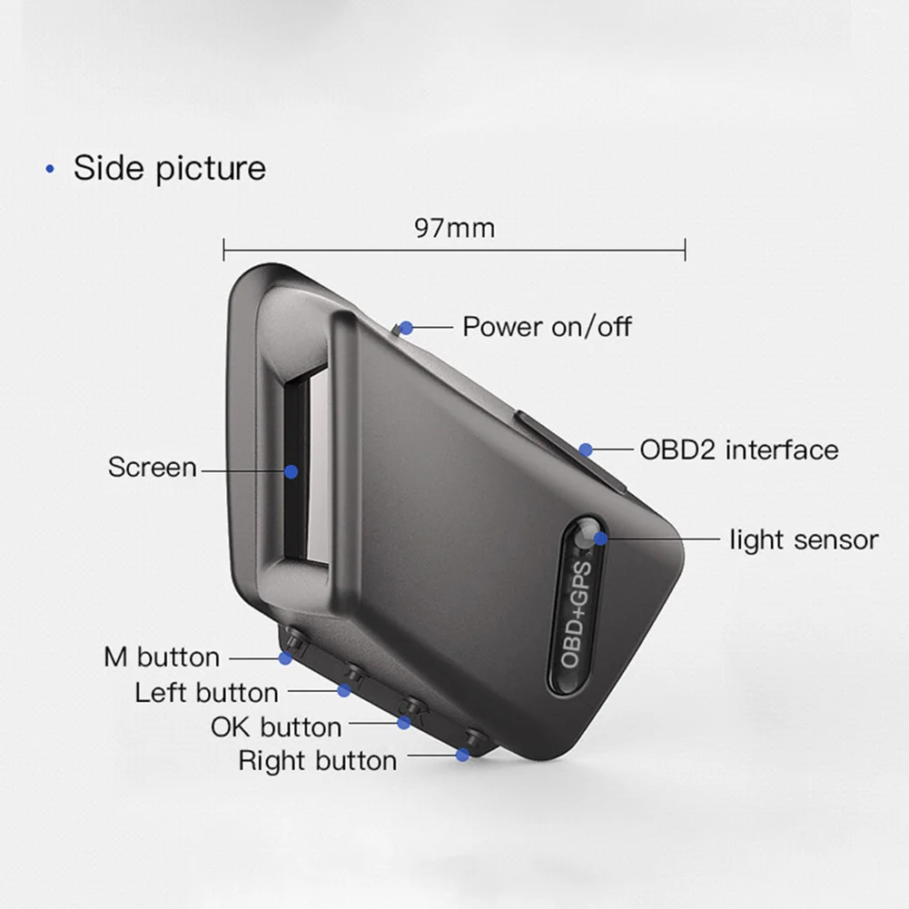 ٱ HUD   ÷ OBD + GPS  ý Ʈ ,  ġ ӵ  Ÿ OBDII ڵ 