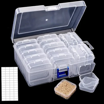 1pc 4/12/14/15/30/45 Slots Plastic Storage Box, DIY Diamond Painting Beads Charms Jewelry Accessories Organizer Box 1