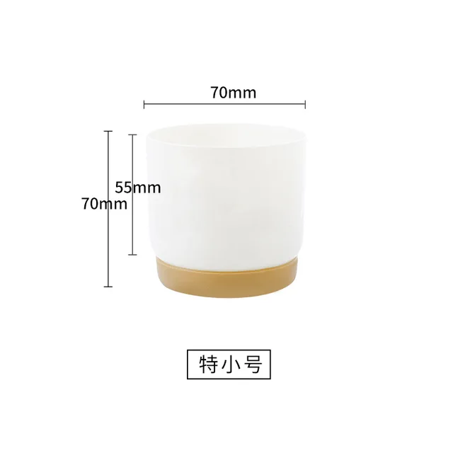 Zamatos Növényi Edény Kettős Rétegű Zöld Kapor Kerek Kis Virágcserép Virág - Image 5