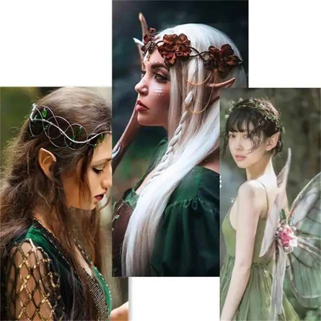 Set Ali Di Fata Adulto Con Orecchie Da Elfo - Bianco, Per Cosplay E Feste