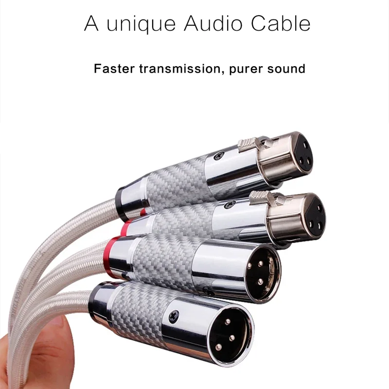 Cabo Adaptador de Áudio para Microfone Mixer Microfone Cabo de Áudio 3pin Xlr Jack Macho para Xlr Fêmea Plug Banhado a Prata Hifi Xlr Par - Image 6