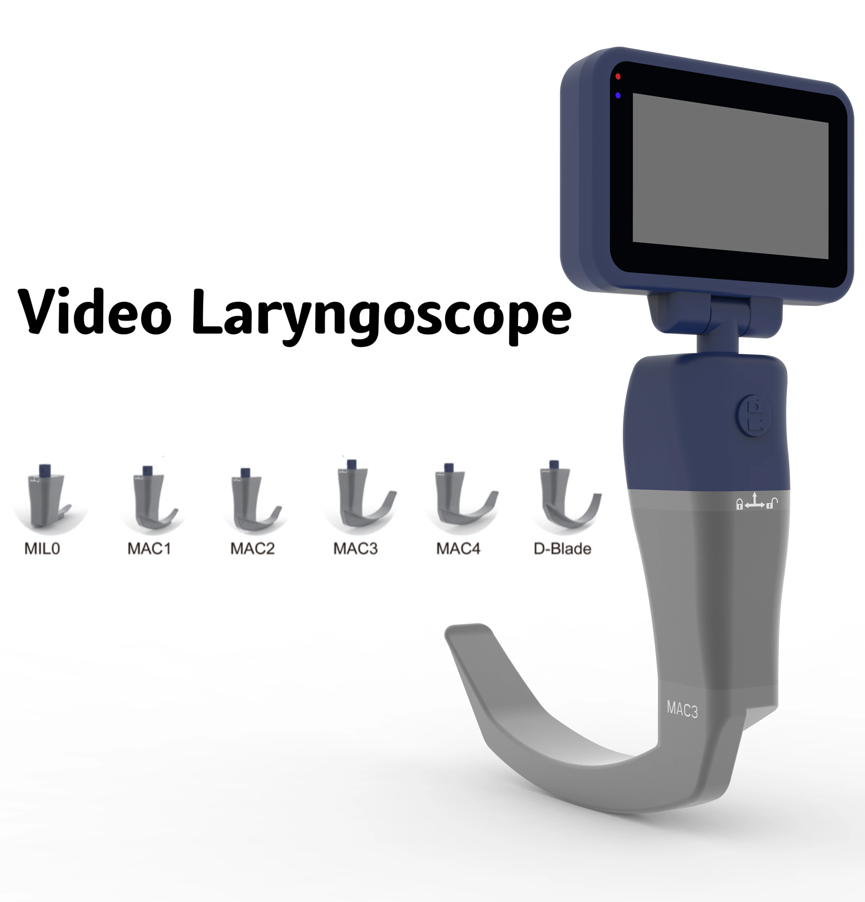 Video Laryngoscope Reusable Sterilizable Blades Color TFT LCD Digital Video Laryngoscope Optional for 6 Stainless Steel Blades