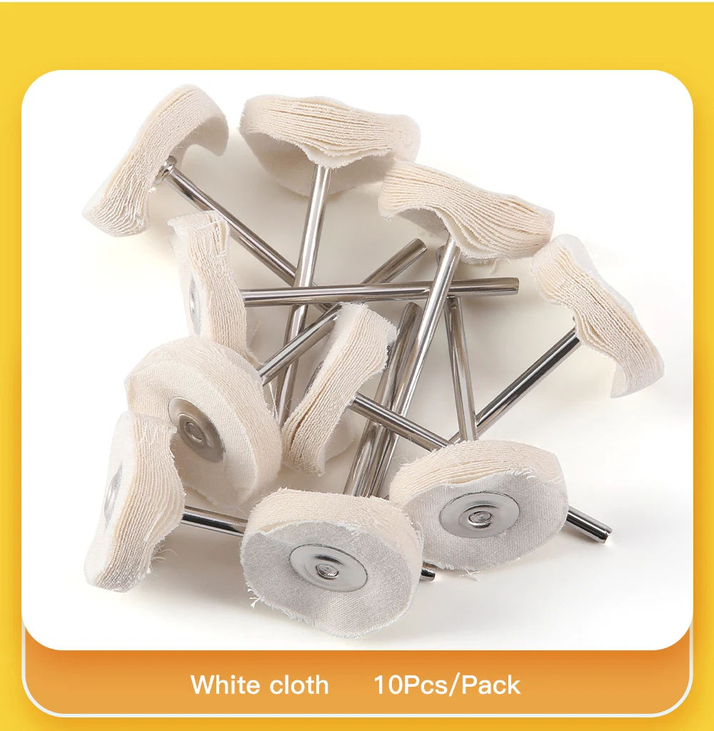 10 Stück/Set 22mm Dental-Polierbürsten Weiße/Gelbe Filz-Baumwoll-Polierpads HP2.35mm für Zahnmedizin – Detail 5