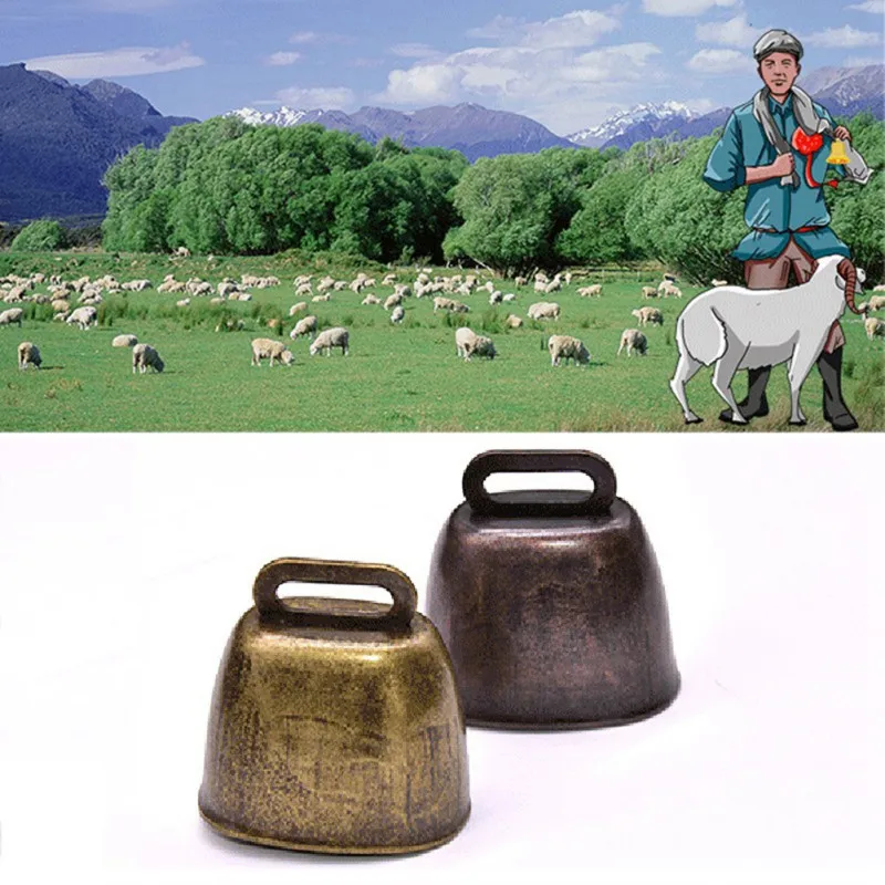 Cow Horse Sheep Grazing Copper Bells Farm Animal Loud Bronze Bell Small Metal Cow Bell for Dogs Pet Collar 2 Colors Classic