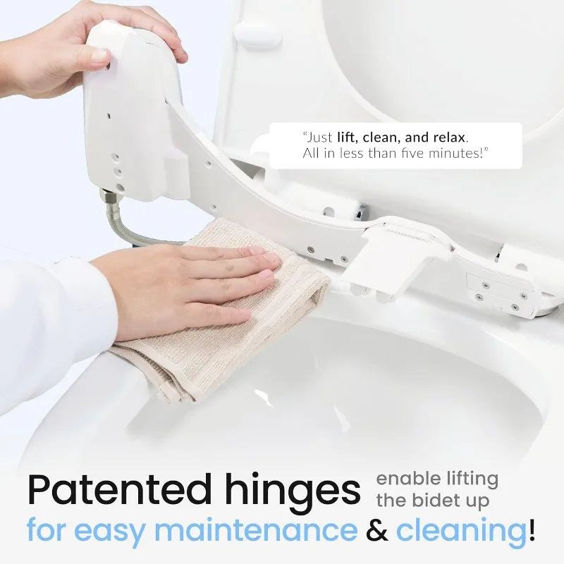 NEO 185 Plus Patented Bidet Attachment Toilet Seat Innovative Hinges Clean Slide-in Easy Install Advanced 360&deg;